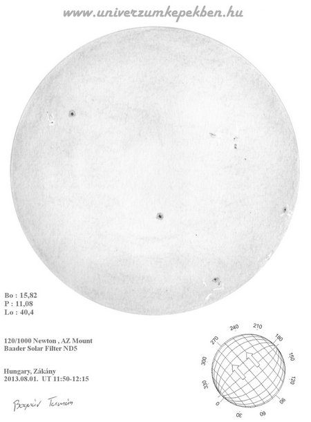 Bognár Tamás  -  Sun-  white light sketch - Zákány  