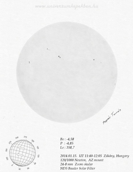 2014.01.15. - Bognár Tamás, Zákány - Sun, white light sketch