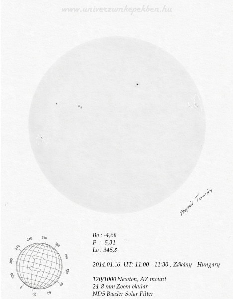 2014.01.16. - Bognár Tamás, Zákány - Sun, white light sketch